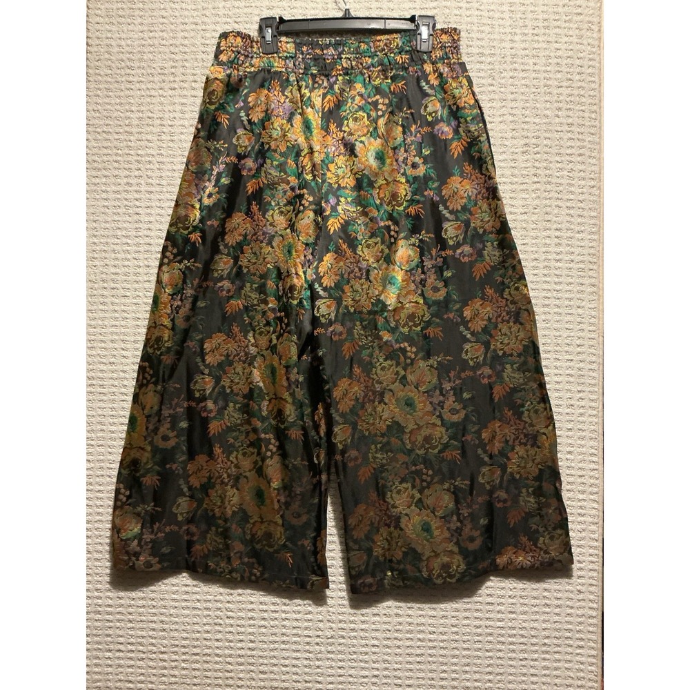 Anthropologie Somerset Pull On Pants Cropped Jacquard Edition L NWOT